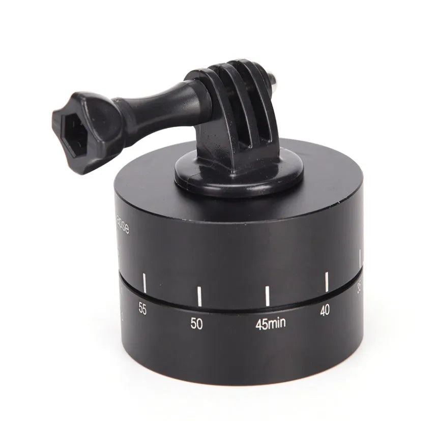 360-degree auto-rotate camera tripod head with aluminium base plate for timelapse photography
