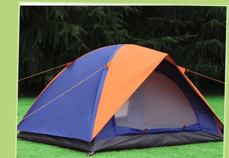 Windproof and rainproof double camping tent, 200x150x110cm, in Orange Blue or Orange Green