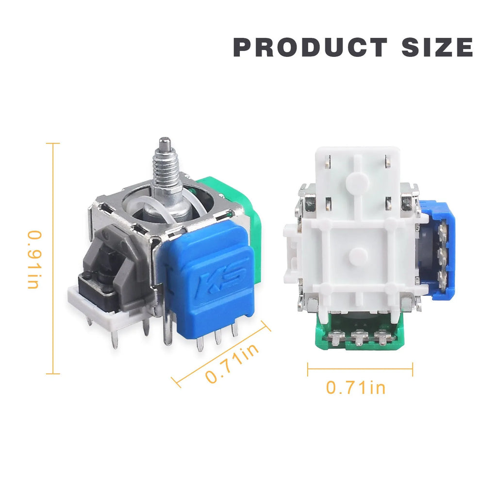 A single Hall effect magnetic joystick rocker component made of black ABS plastic for PS5, PS4, Switch, and XBOX controllers.