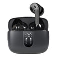 Jerry X08 wireless in-ear Bluetooth headphones with a digital display and a matching charging case.