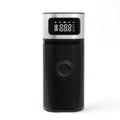 Black portable wireless air pump with 15cm tube, LED light, and multiple inflation nozzles