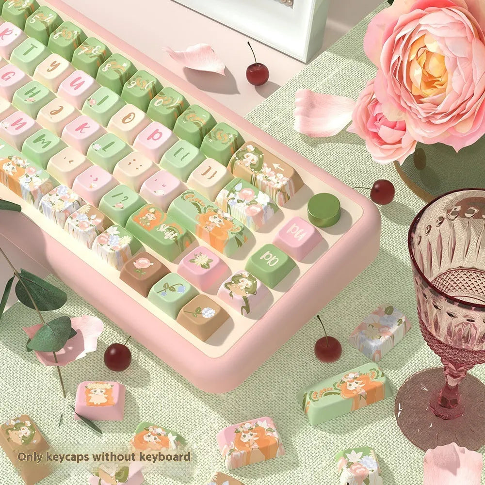 Mu Xia Garden Original mechanical keyboard key cap set in Summer Garden colour with sublimation printing