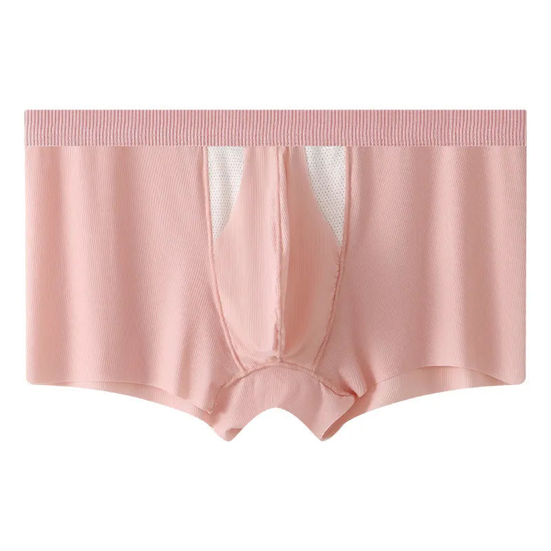 Women's ice silk double-layer underwear shorts in various colours showing the hole bag design for dry wet separation.