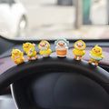PVC cartoon duckling car dashboard decoration set with six small ducks and road sign label