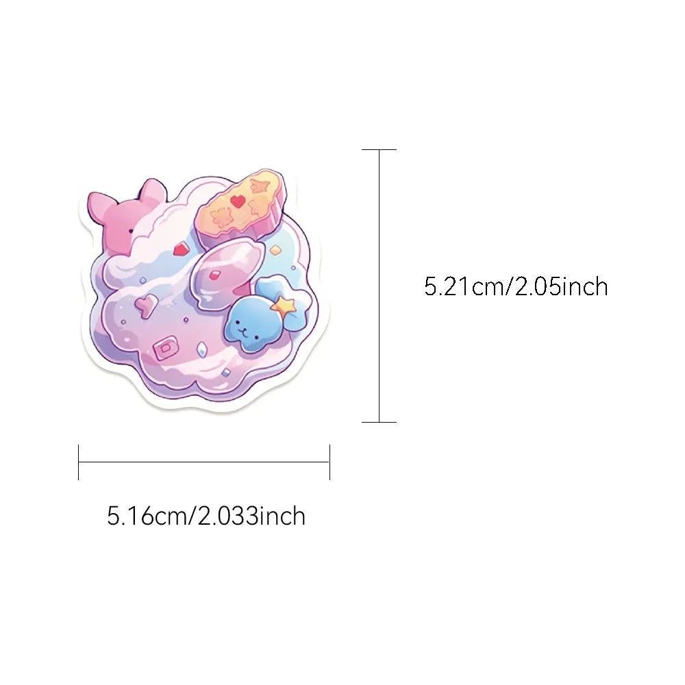 Fresh candy decorative waterproof stickers measuring 4-7cm with cute small object designs