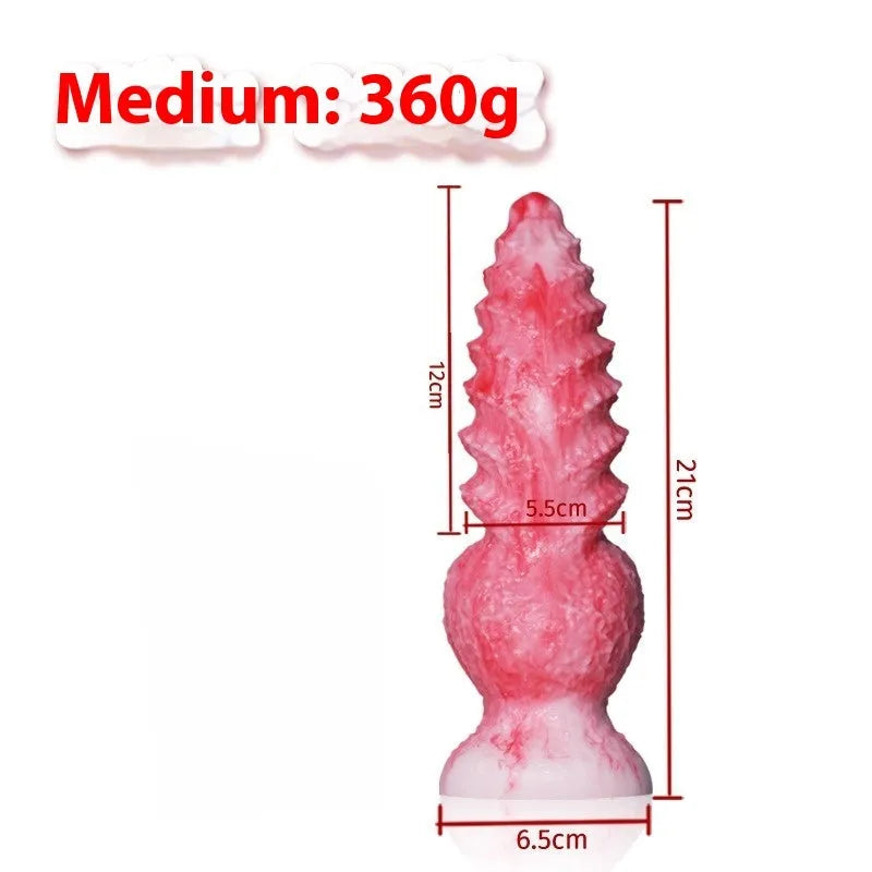 Pink platinum silicone women's masturbation device with shaped penis design