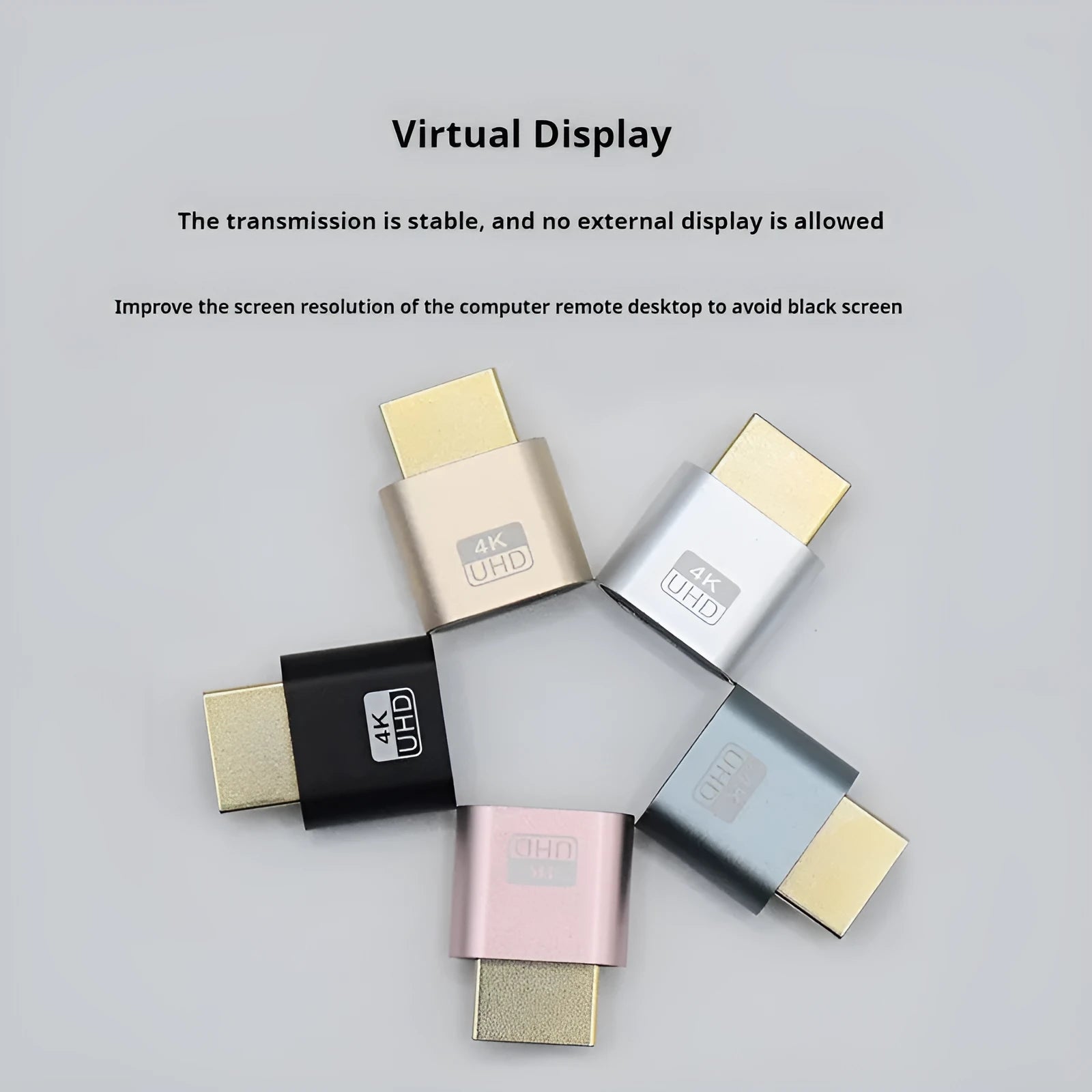 Virtual graphics card HDMI fake load adapter with 26.5mm wireless design in multiple finish options