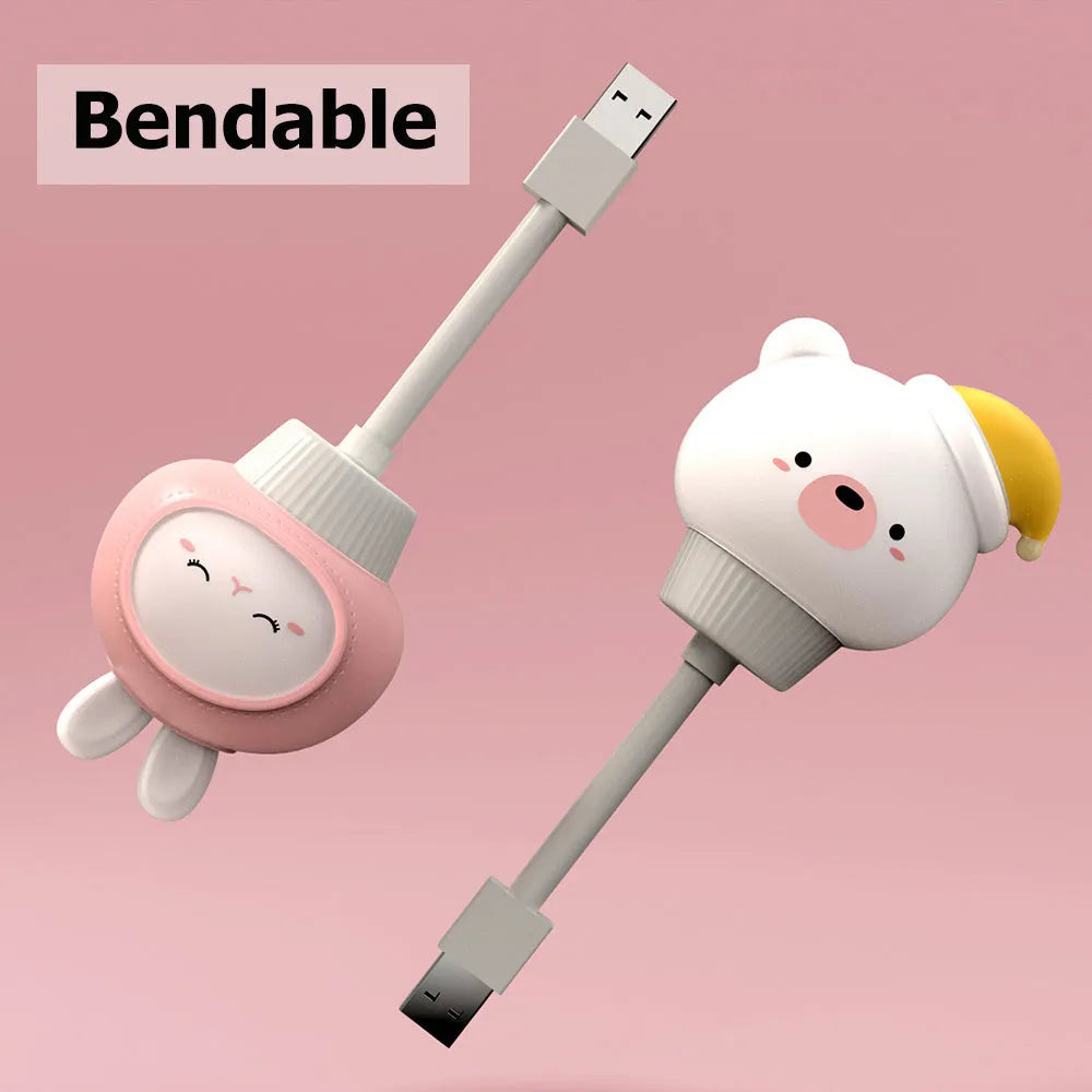 USB portable LED night light with cute cartoon animal design and remote control