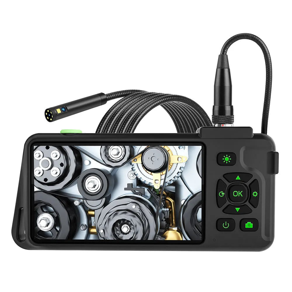 Handheld industrial endoscope with 4.5-inch screen and 5.5mm camera for automotive pipeline inspection