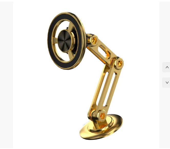 All-metal magnetic car phone holder in black, silver, gold, and rose gold colours with magnetic rings