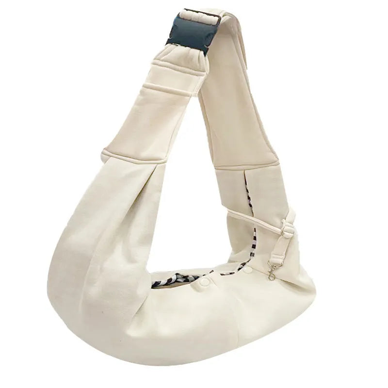 Adjustable shoulder strap pet bag in soft polyester fabric available in multiple colours