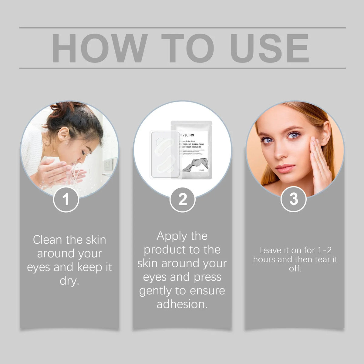 One pair of micro needle eye mask patches for skincare treatment around the eyes.