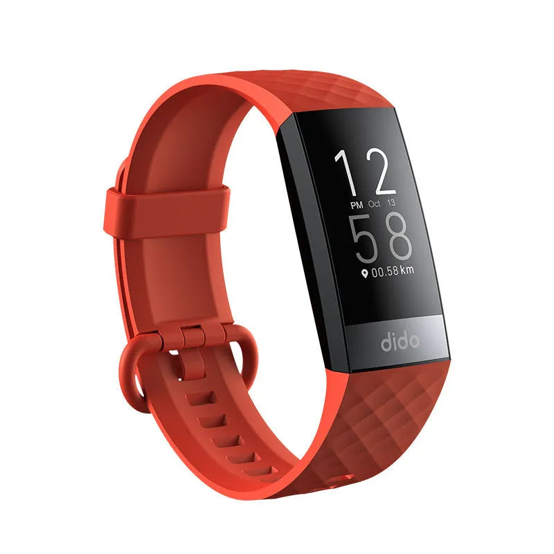 Black smart watch with 1.1 inch screen for blood pressure blood oxygen heart rate ECG monitoring