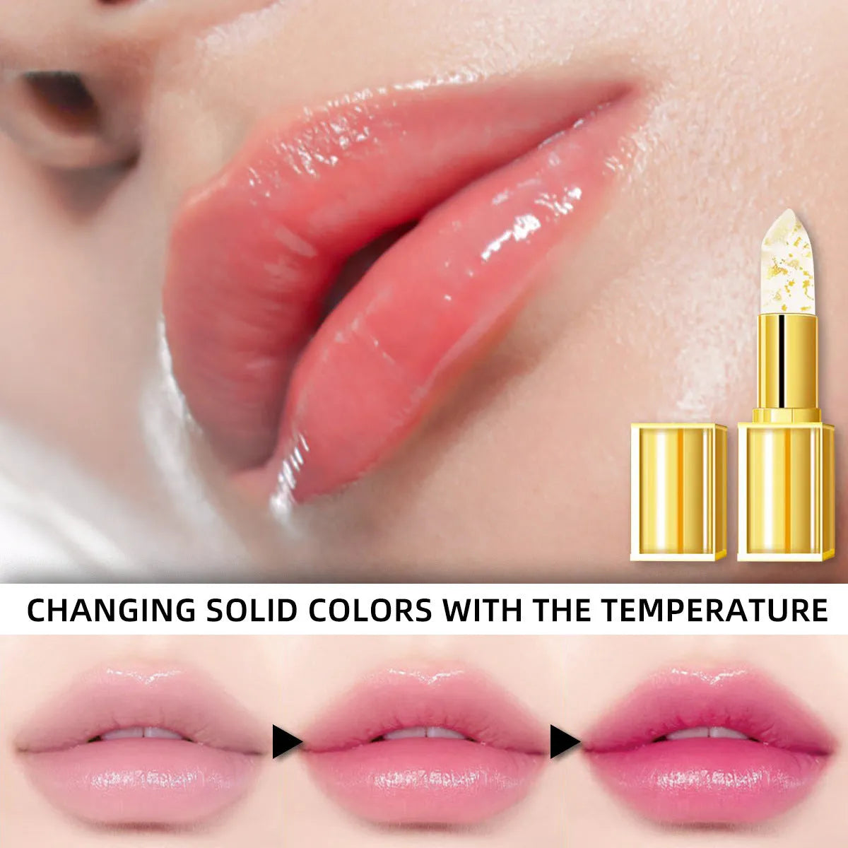 Gilding warm colour-changing lipstick with anti-smudge formula in standard 3.5g size