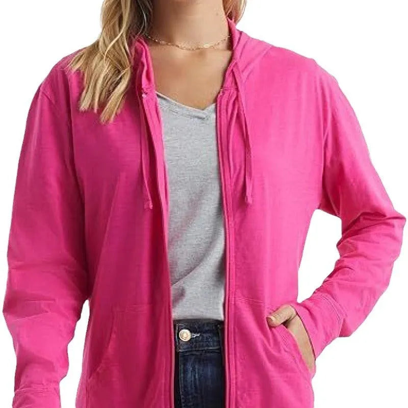 Women's loose fit pullover hoodie in solid black, long sleeve, polyester, size S-XXL