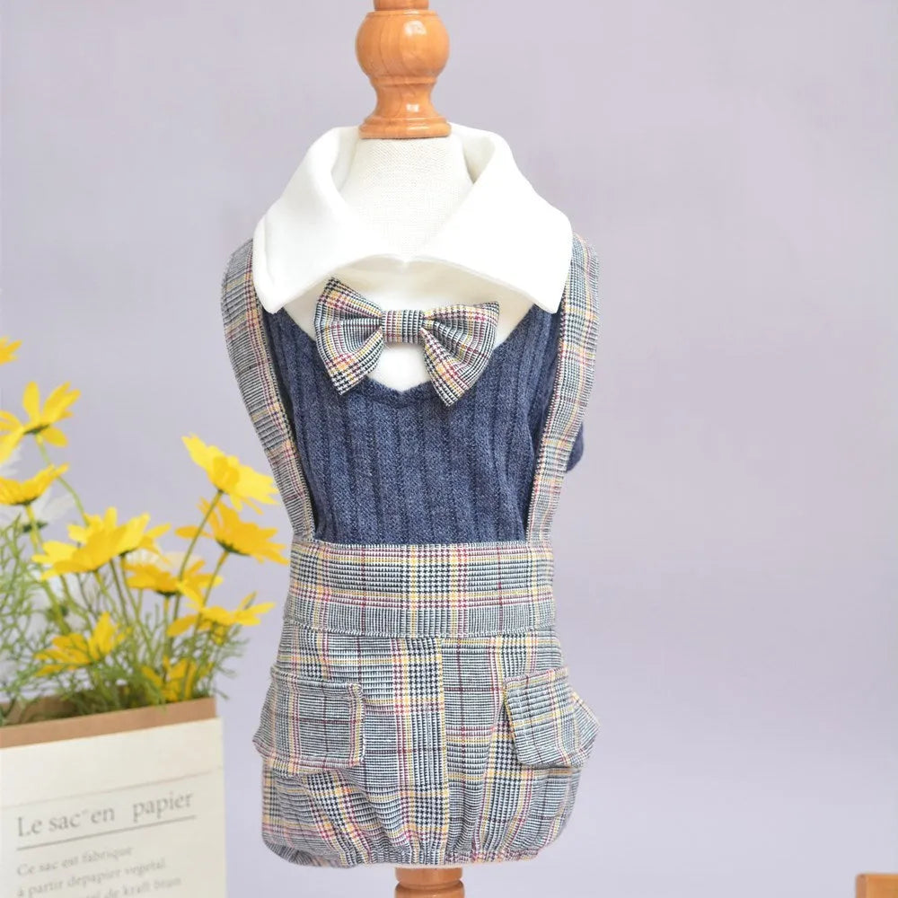 Cotton dog suit shirt in dark blue or orange colour options