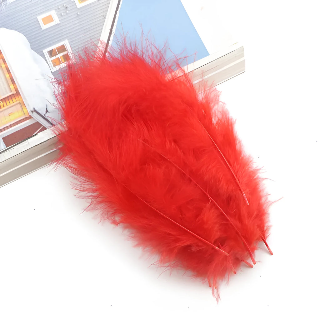 100 turkey feathers in 10-15cm pointed tail shape, shown in mixed colours for crafts and decorations