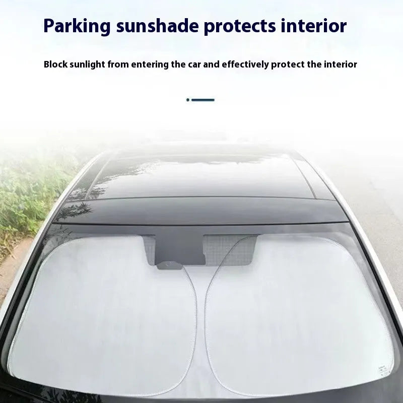 Titanium silver aluminium foil car sunshade for windscreen heat insulation and UV protection