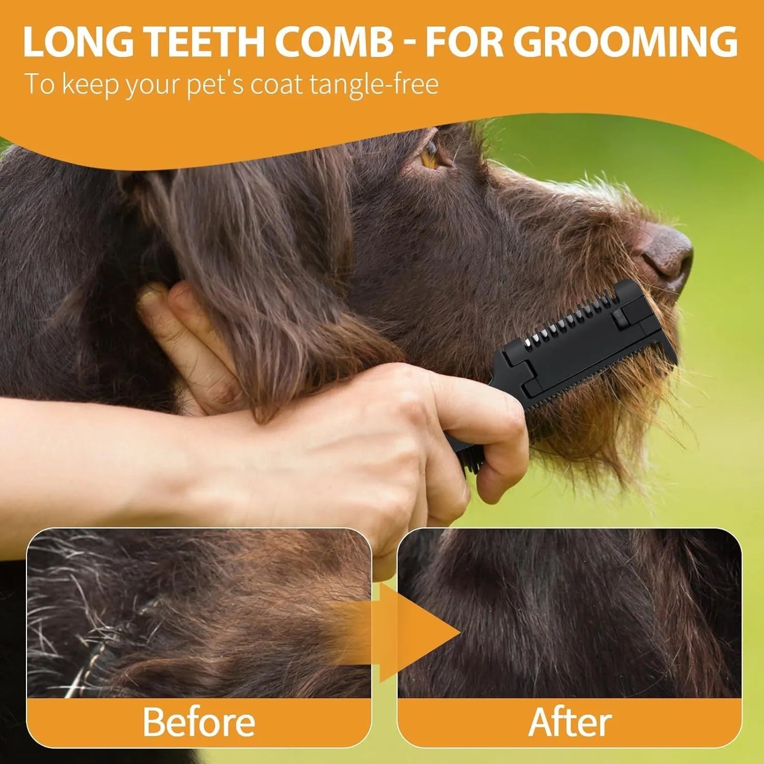 Pet razor comb grooming tool with replacement blades for dogs and cats