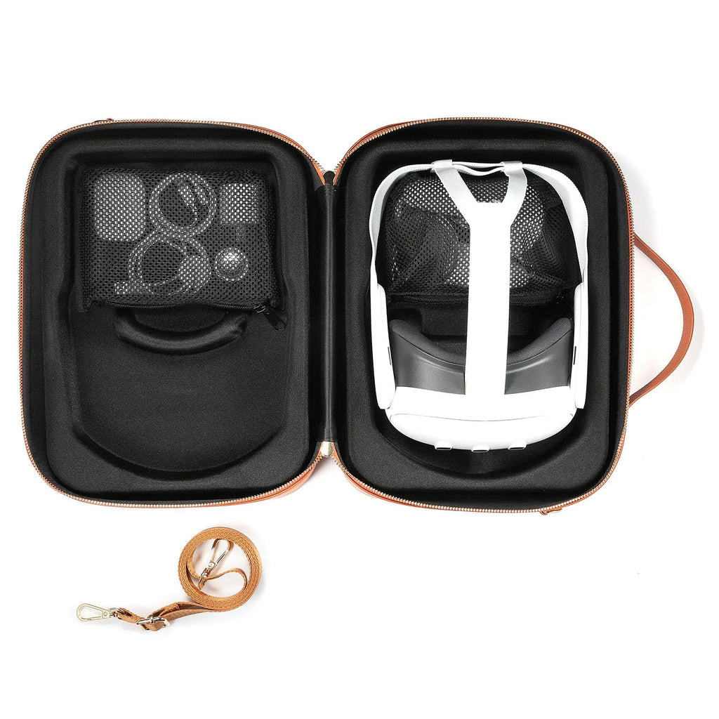 Vision Pro MR storage box in superfiber fabric with dimensions 32.5cm by 24.5cm by 11.5cm