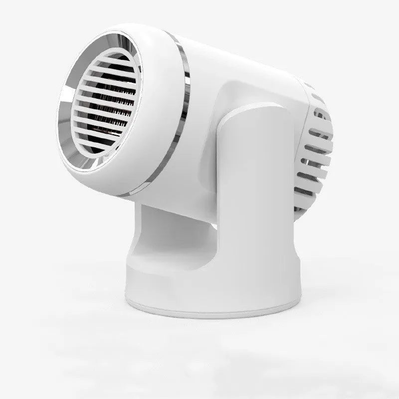 Black and white 12v portable car heater with power cable for defrosting and cooling