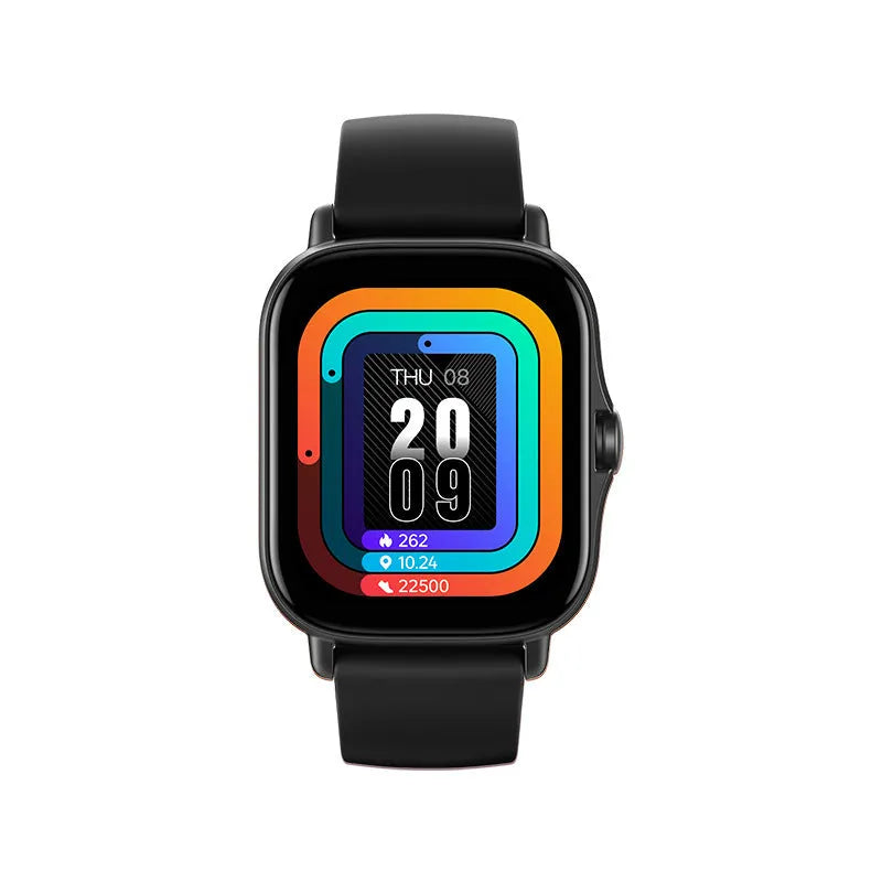 GT20 smartwatch with 1.75 inch touch screen, alloy case and silicone strap showing heart rate and call features