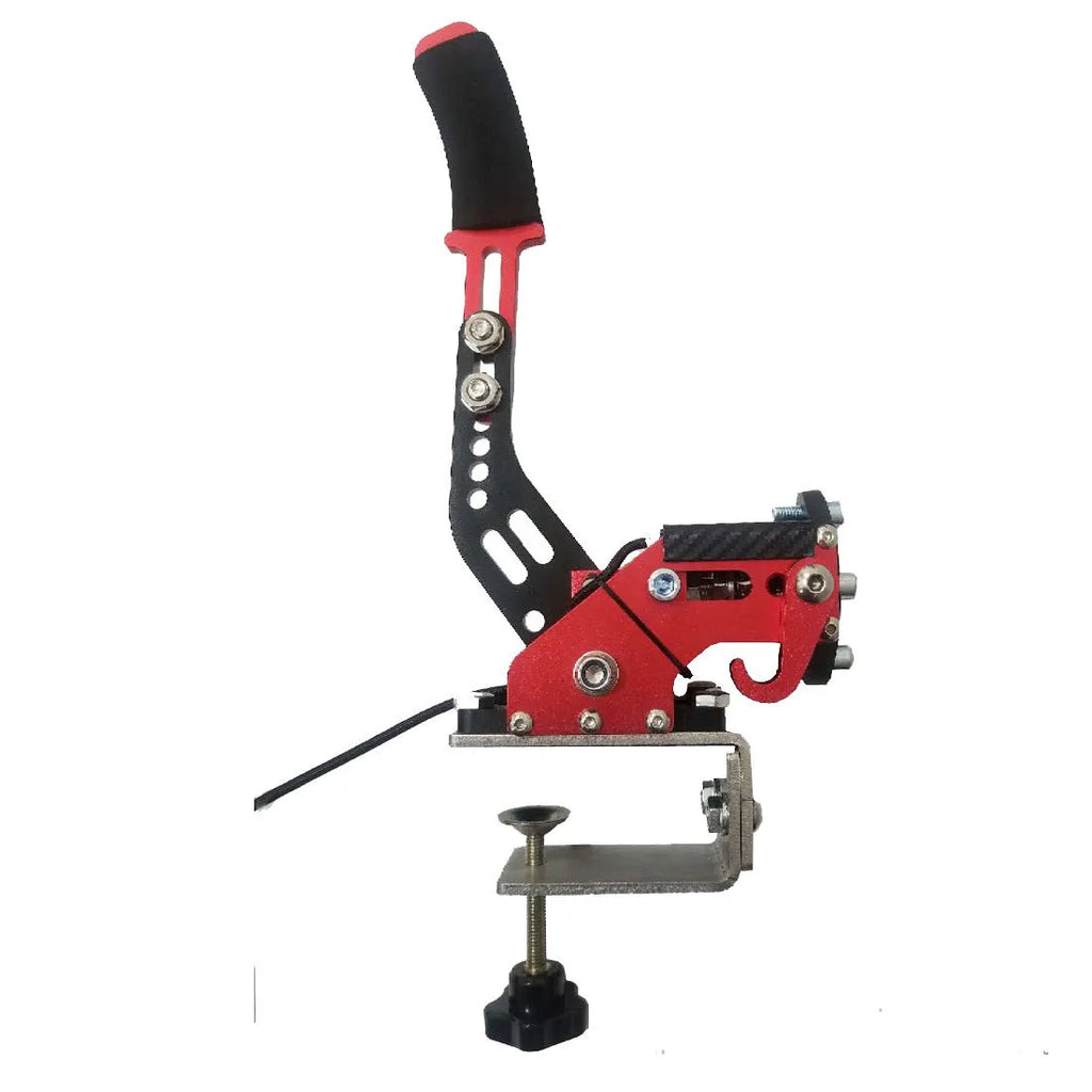 USB racing simulator handbrake with mounting clamp for Logitech and Thrustmaster wheels