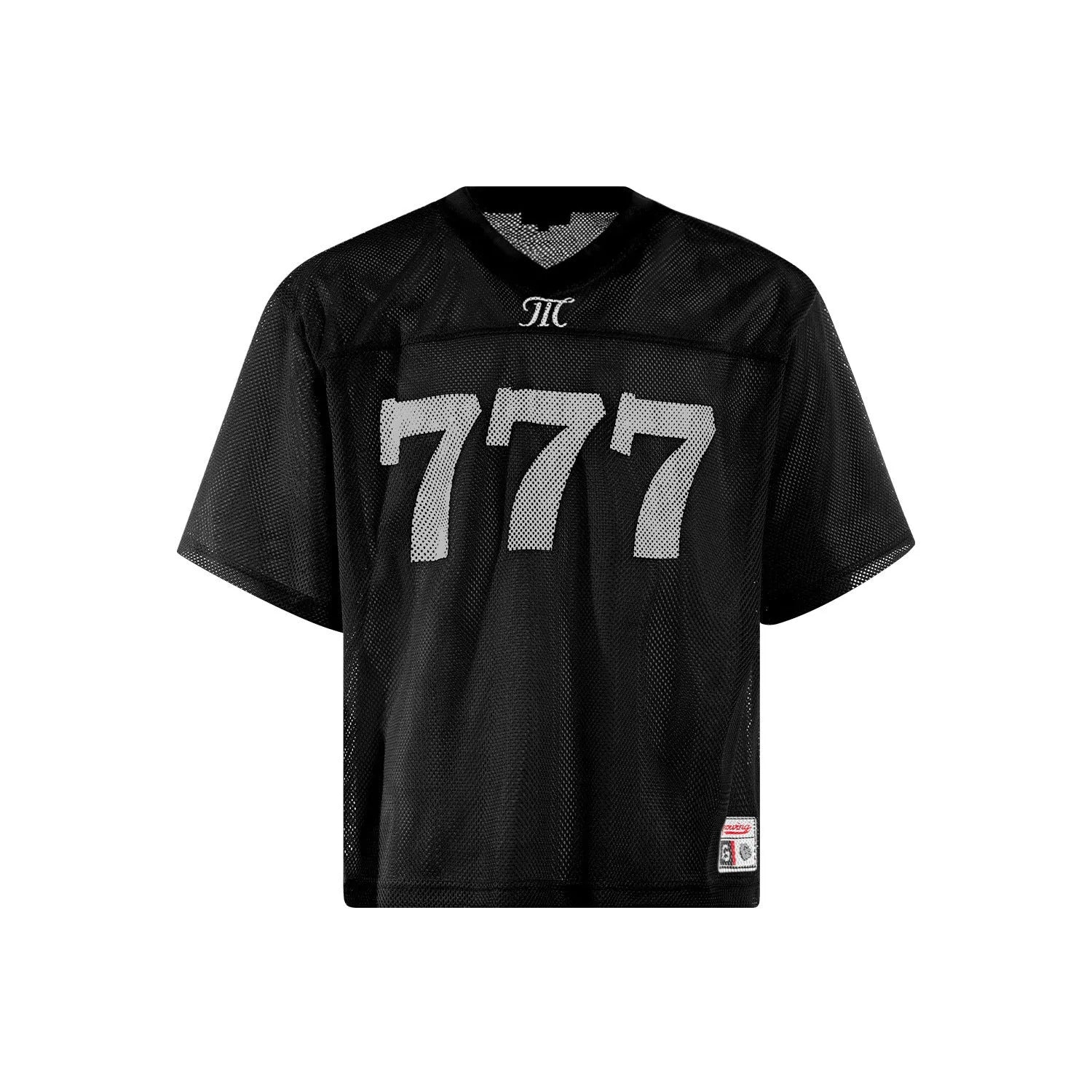 Men's loose fit retro street style t-shirt in black, shown on a model.