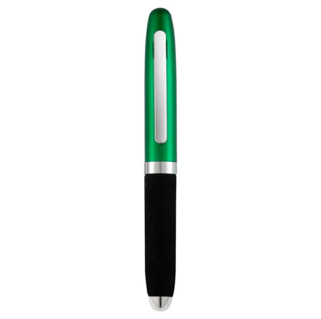 Metal-capped ballpoint pen with 1.0mm bullet tip shown in multiple ink colour options.