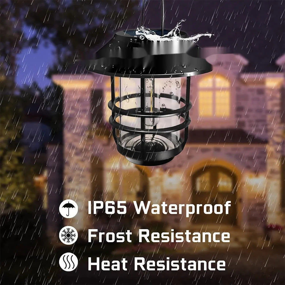 Solar wall lamp in copper rust colour, IP44 waterproof, 5W, retro style for outdoor courtyard, 150x170mm