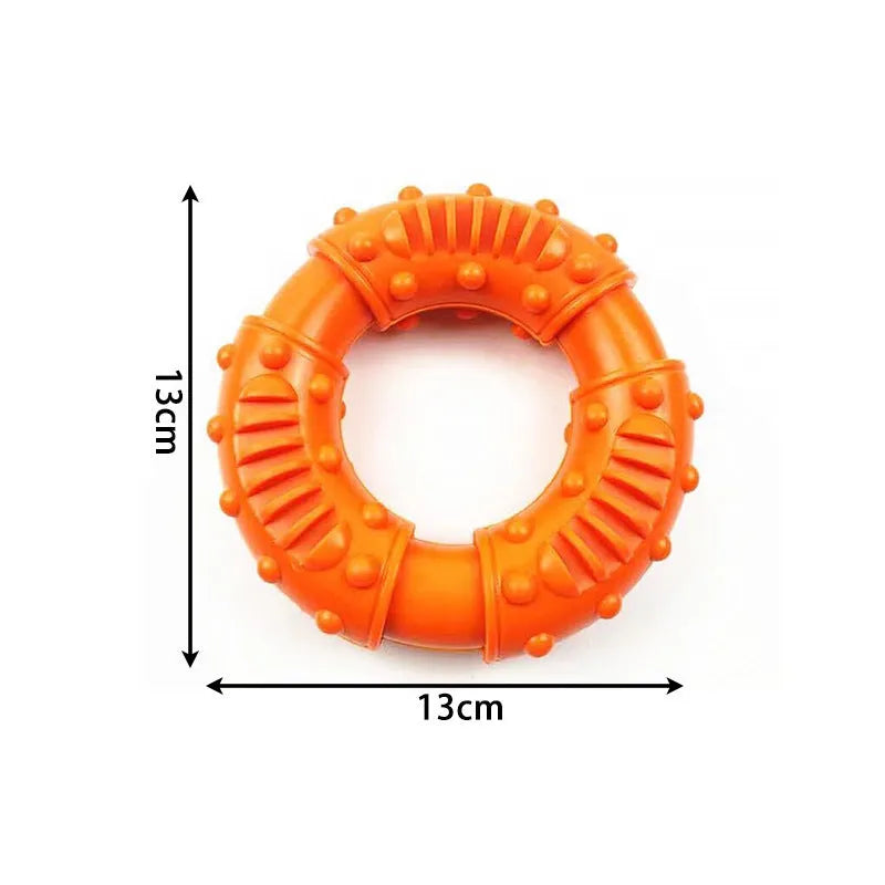 Lightweight hollow dog fetching stick toy in blue, orange, and red colours