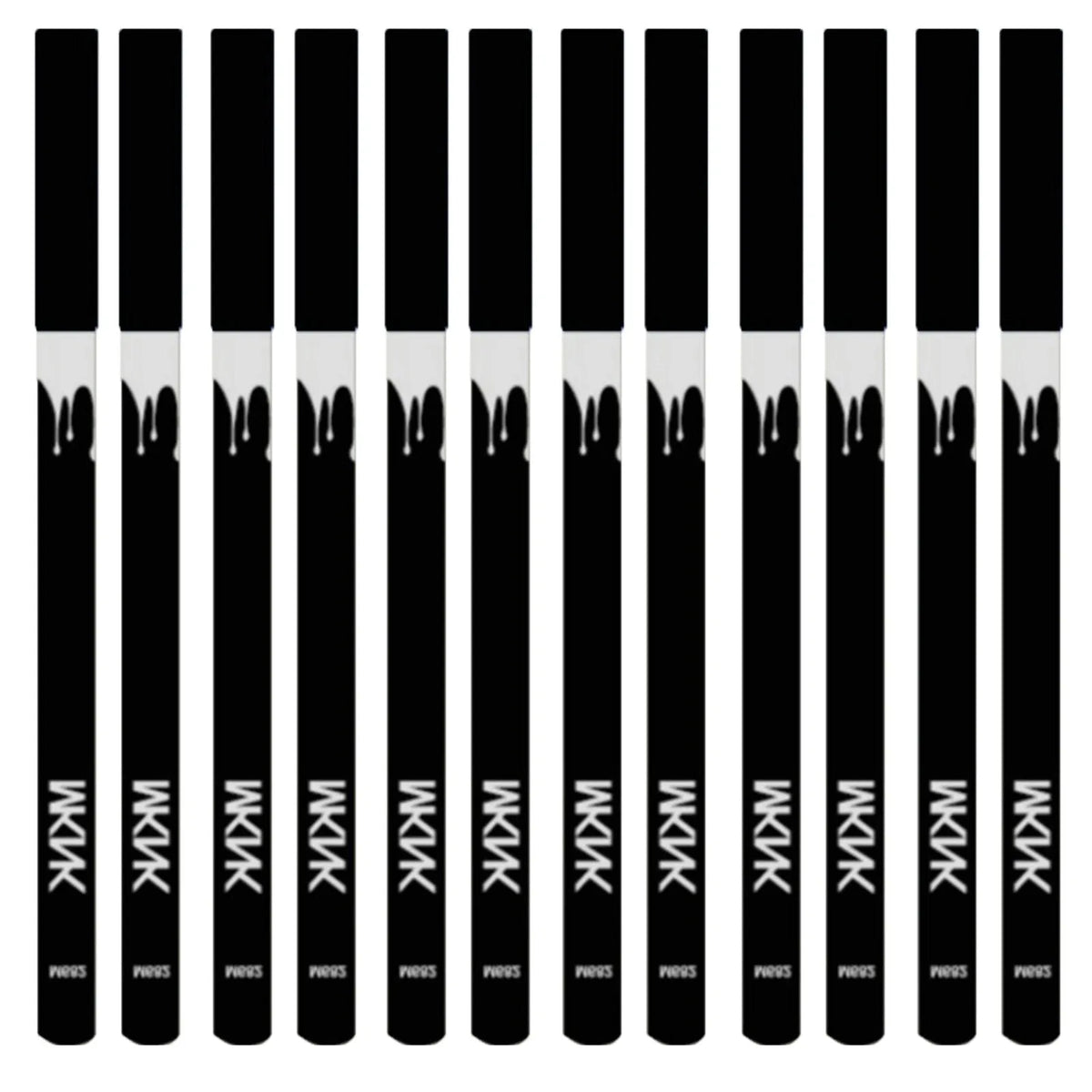 12-piece white and black waterproof eyeliner pencil set for eyebrows, eyeshadow and lips with sharpener