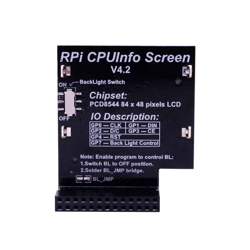 Raspberry Pi 1.6 inch LCD display module with backlight switch for CPU monitoring