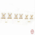 S925 sterling silver petal crystal flowers stud earrings in golden and platinum finishes