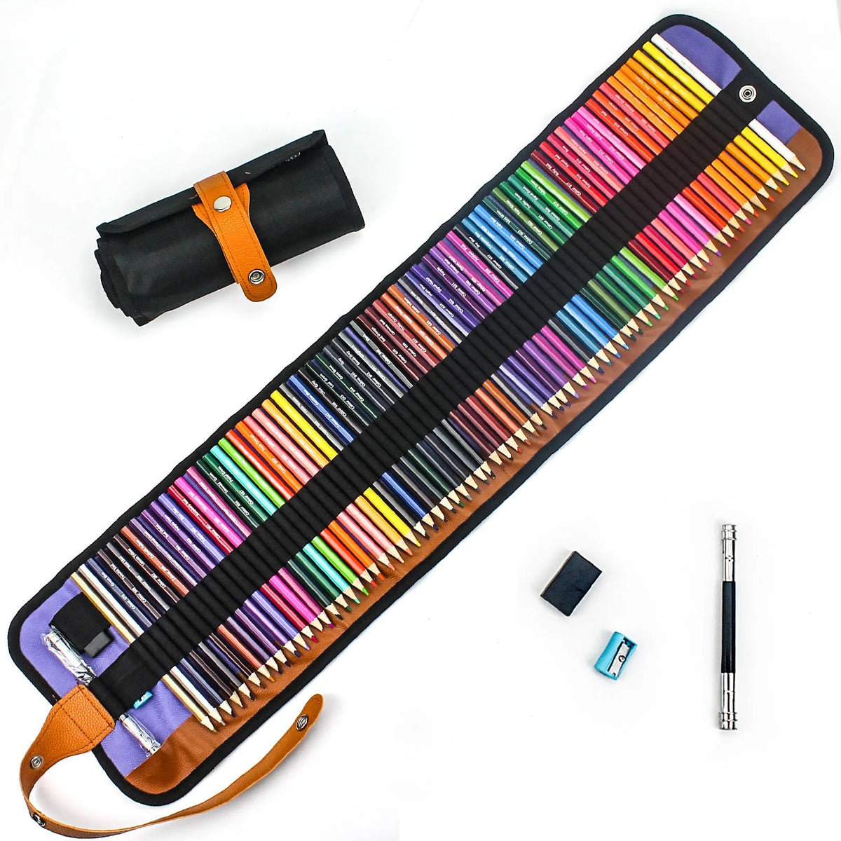 Wooden coloured pencil set for oily painting with 50 colours in wooden case