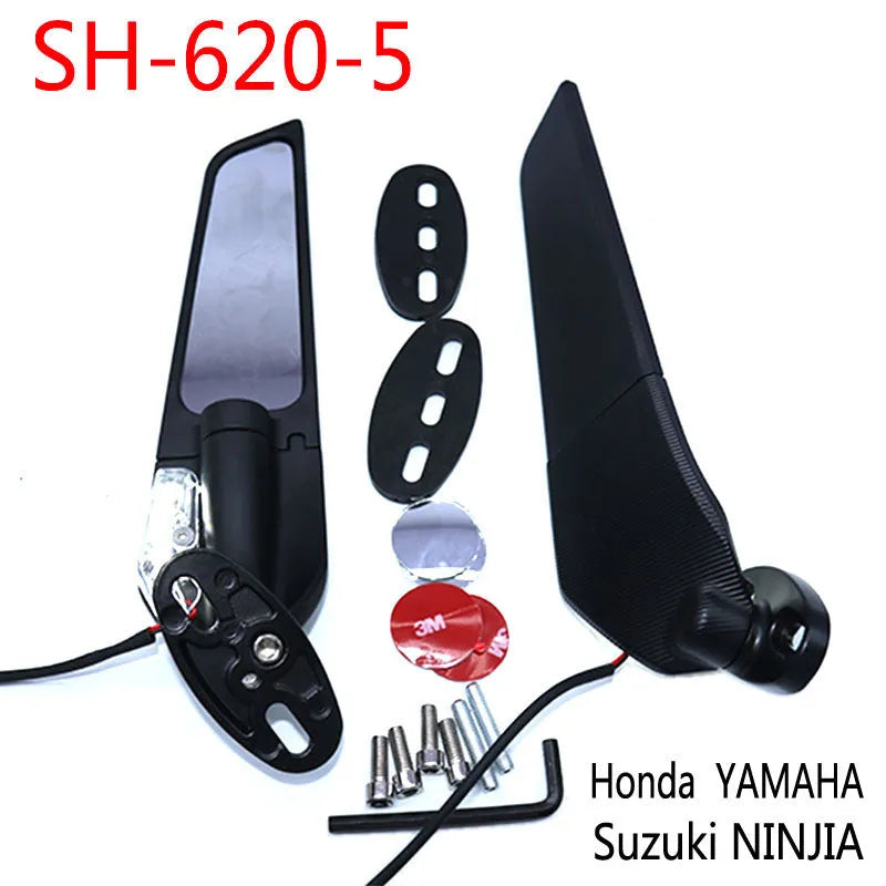 Yellow motorcycle rearview mirror reflector with aluminium alloy die-cast housing and convex lens