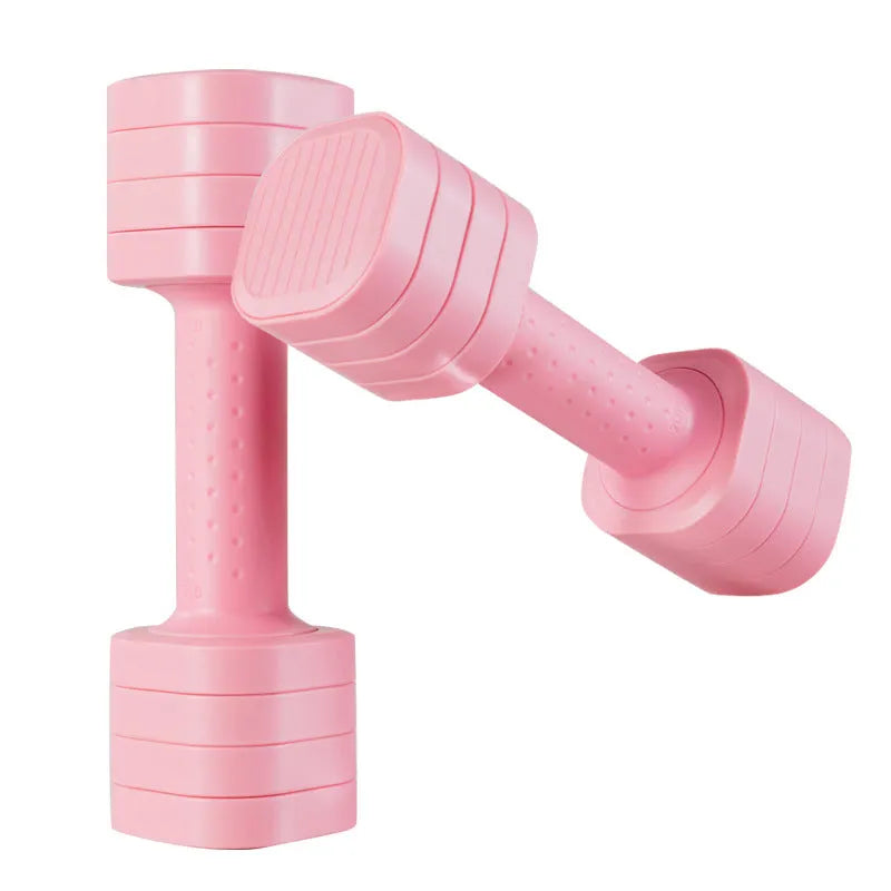 Women's adjustable dumbbell set with detachable 5 lb components in four colour options