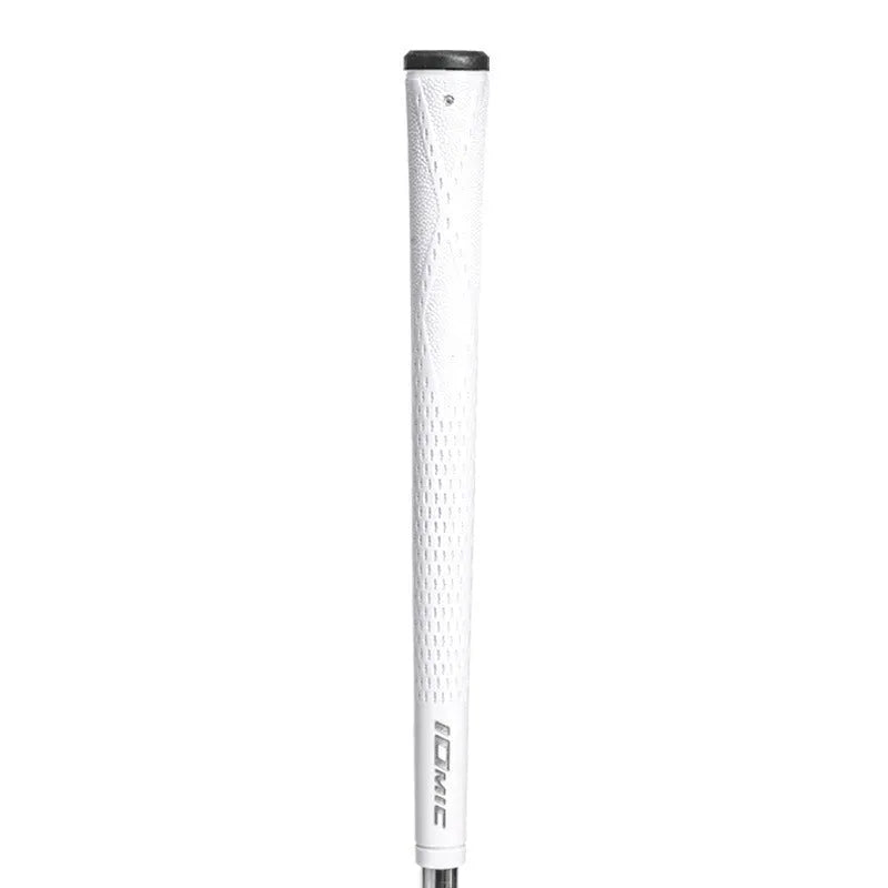 TPE material golf club replacement grip shown in multiple colour options including pink, red, blue, and two-tone designs.