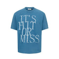 Men's American retro letter print t-shirt in loose fit cotton blend fabric