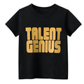 Black men's loose fit short sleeve t-shirt with a geometric pattern print.