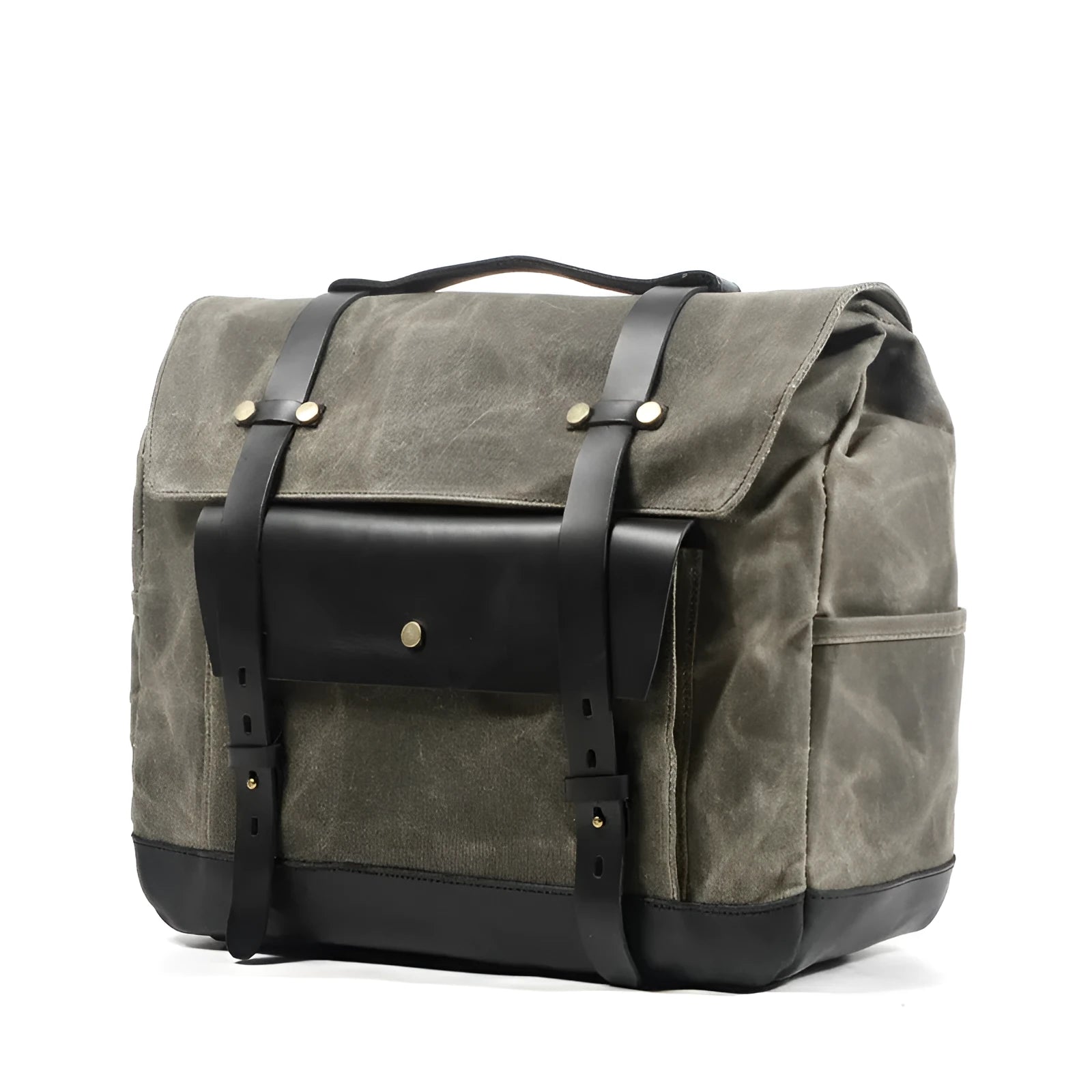Camel Bag Knight retro cotton messenger bag for motorcycle helmets in Army Green