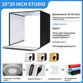 50cm studio light box with metal frame and USB-powered 5-side folding three-colour temperature light board