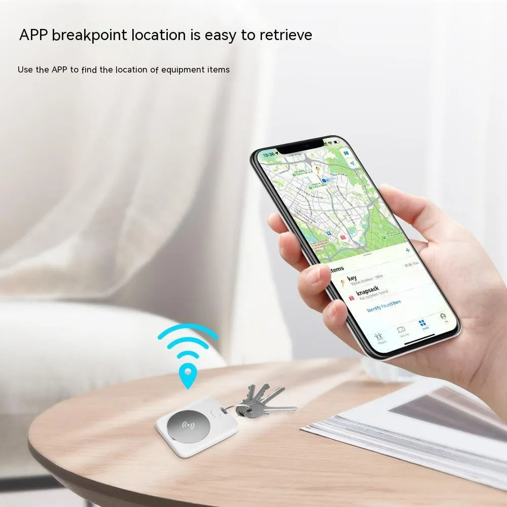 White ABS plastic pet tracking device for Apple users weighing 0.05kg with portable attachment