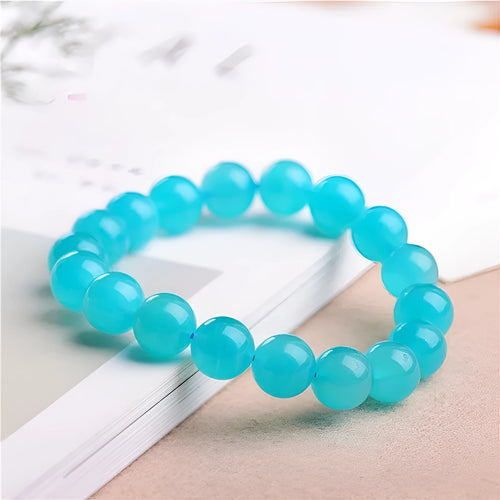 Natural amazonite scattered beads bracelet with ice colour tones and polished surface