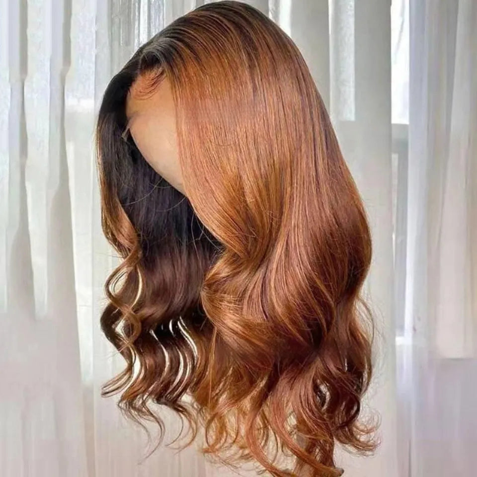 Real human hair lace front gradient wig in Ruili style shown at various lengths