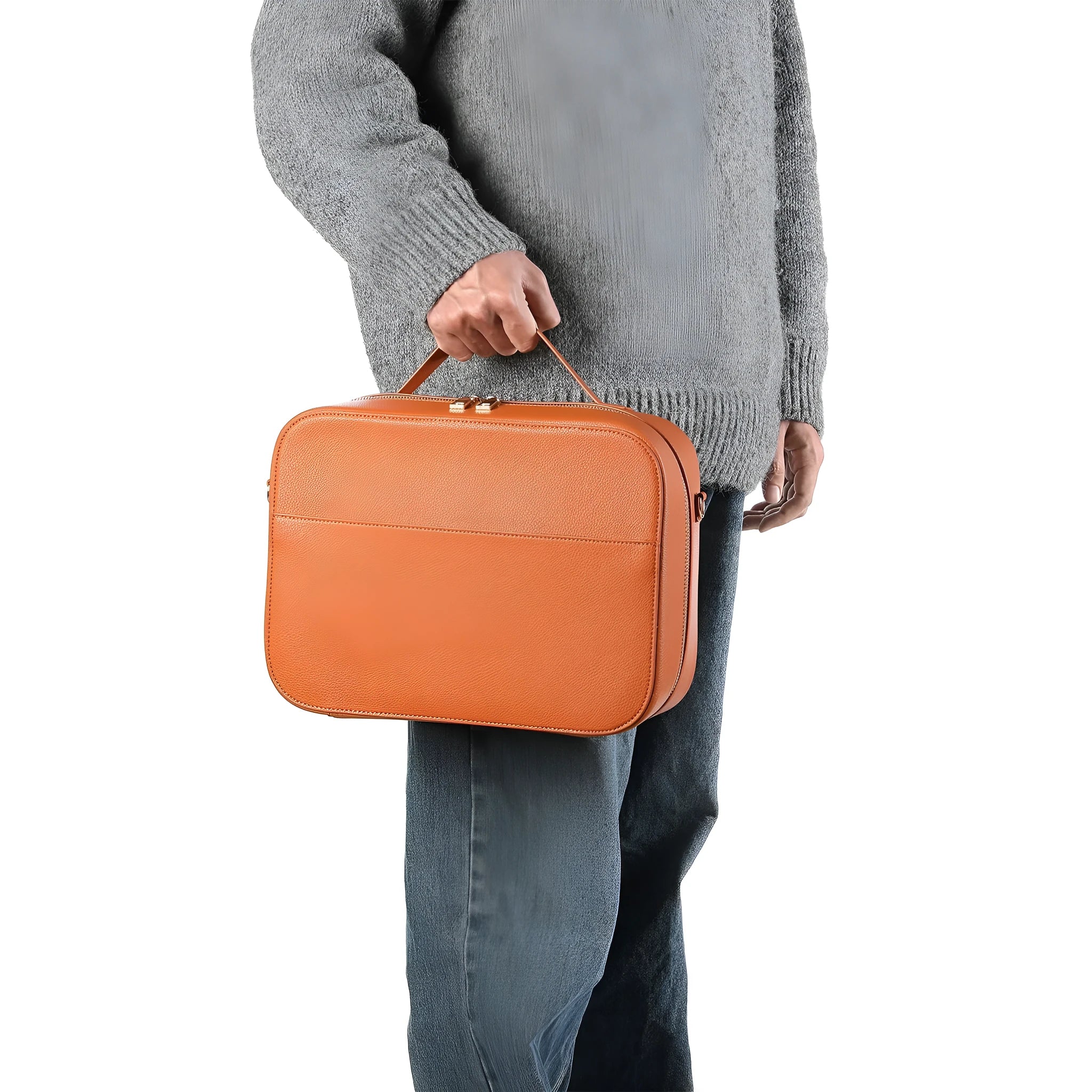 Vision Pro MR storage box in superfiber fabric with dimensions 32.5cm by 24.5cm by 11.5cm