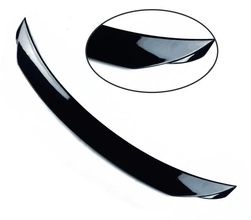 Mazda 3 Axela Exela large fixed sports blade tail trim in bright black or carbon grain finish for 2014-2021 RS models