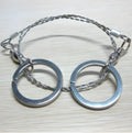 Stainless steel survival wire saw with pull rings showing 55cm cutting length