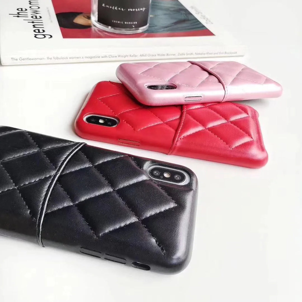 Black leather iPhone case compatible with iPhone XS Max and older models