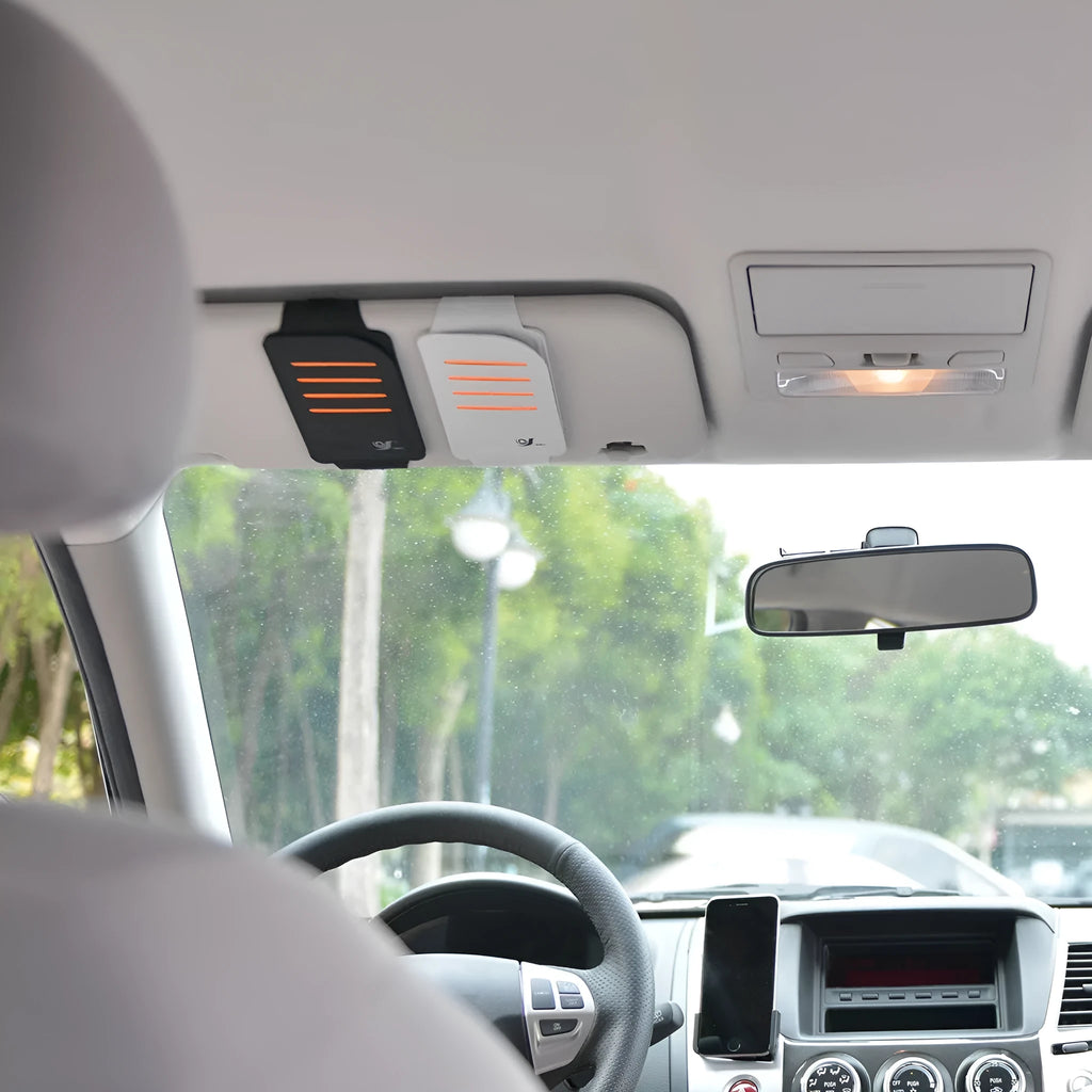 Car sun visor shading panel set with four tablets and vehicle-mounted storage bag in black or grey